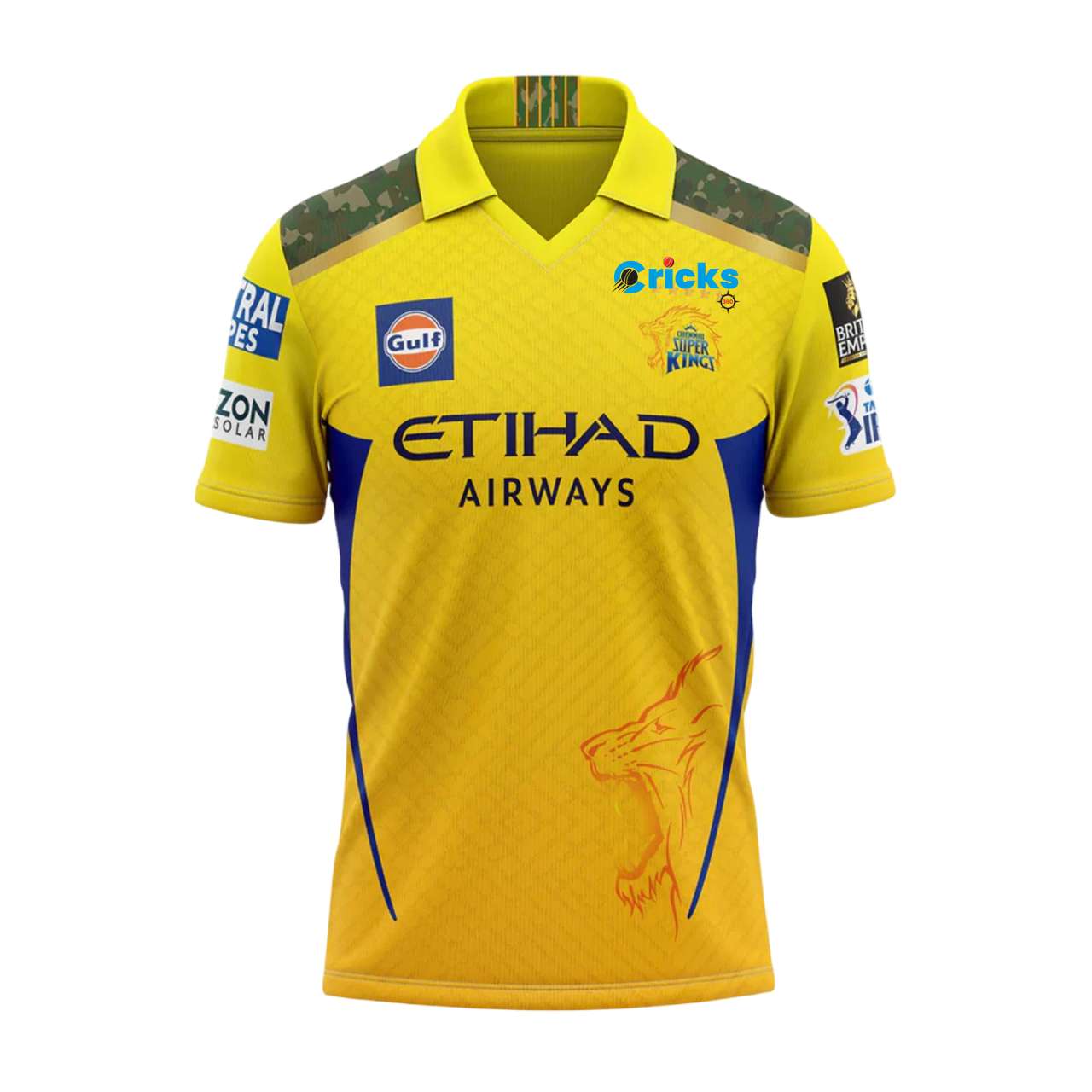 Chennai Super Kings 2025 IPL Replica Jersey Half Sleeves (CSK With Name Personalization)