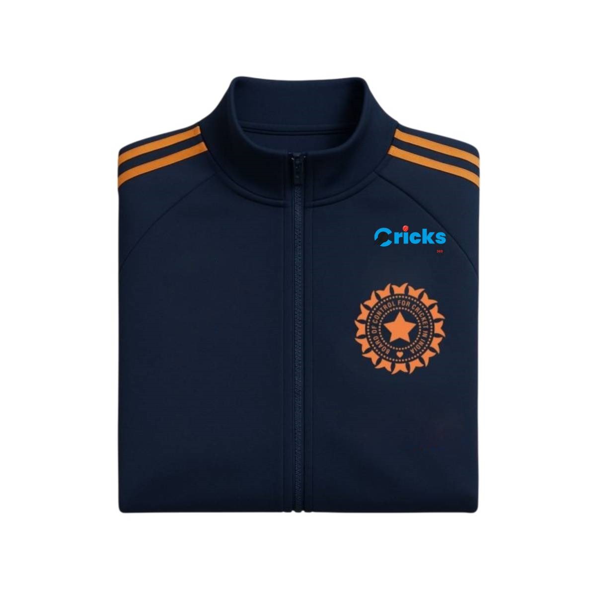 Team India Jacket – Navy and Orange – Zipper - Image 3